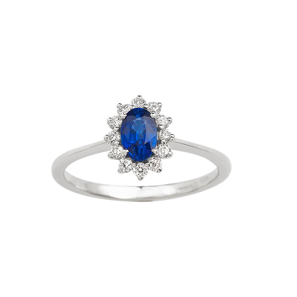 Diamond & Sapphire Ring 15709LABDZ Bandiera Jewellers