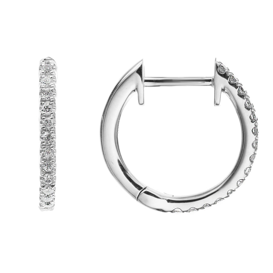 Diamond Hoop Earrings 0.19ct AER-17474 Bandiera Jewellers