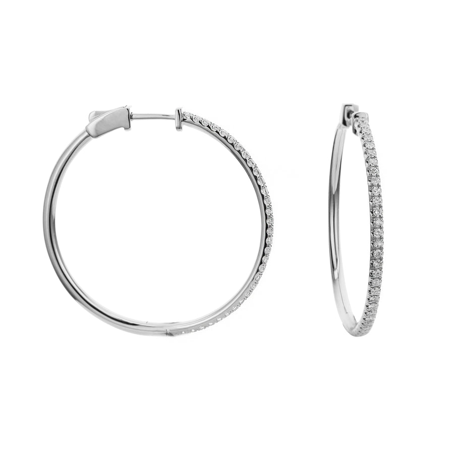 Diamond Hoop Earrings 0.70ct AER-18275 Bandiera Jewellers