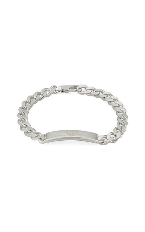 GUCCI Diagonal Interlocking G Silver Bracelet YBA774054001 Bandiera Jewellers