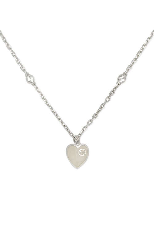 GUCCI Heart Silver Necklace YBB64554500300U Bandiera Jewellers