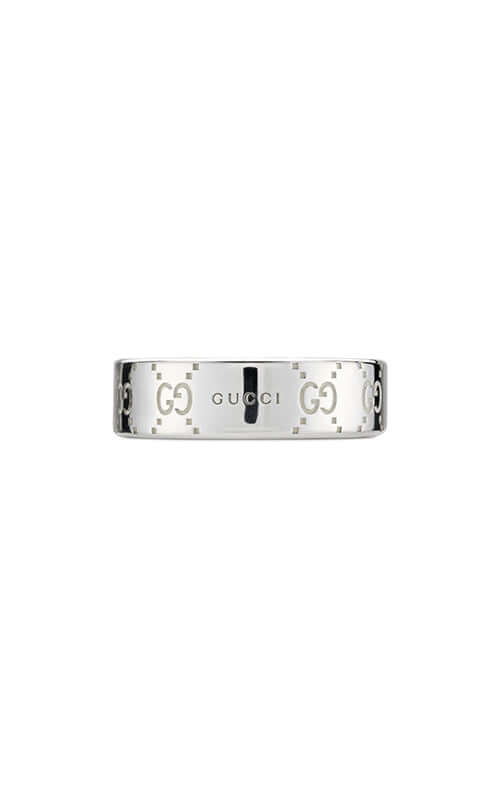 GUCCI Signature GG Wide Silver Ring YBC814720001 Bandiera Jewellers