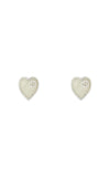GUCCI Heart Silver & White Enamel Earrings YBD64554700300U Bandiera Jewellers