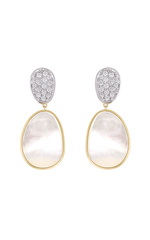 Marco Bicego Lunaria Earrings Yellow Gold and Diamond OB1403 B MPW Bandiera Jewellers