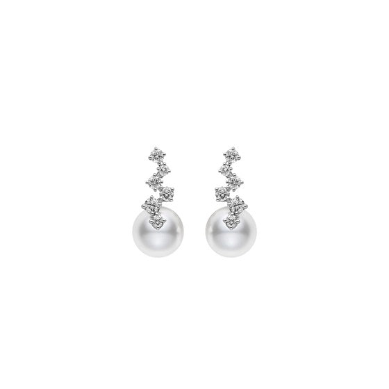 Mikimoto Akoya Cultured Pearl & Dia Earrings MEH10024ADXW Bandiera Jewellers