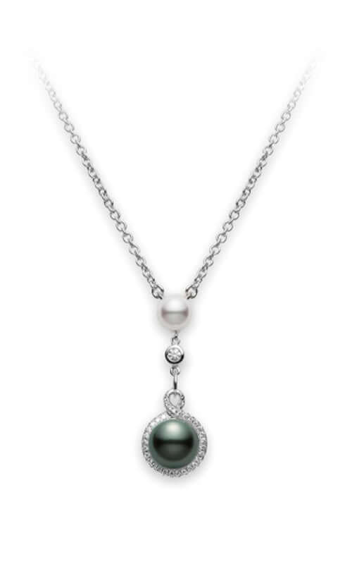 Mikimoto Petit Soleil Akoya & Black South Sea Pearl Pendant MPA10002ZDXW Bandiera Jewellers