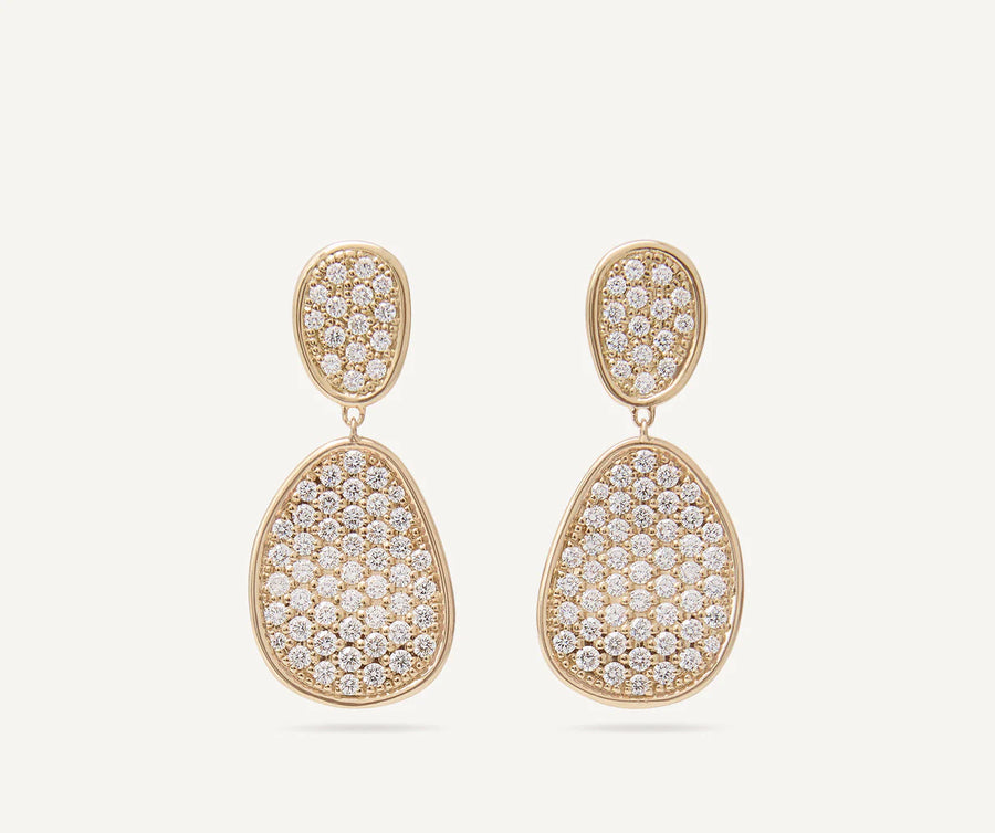 Marco Bicego Lunaria Gold and Diamonds Earrings OB1432-B-YW | Bandiera