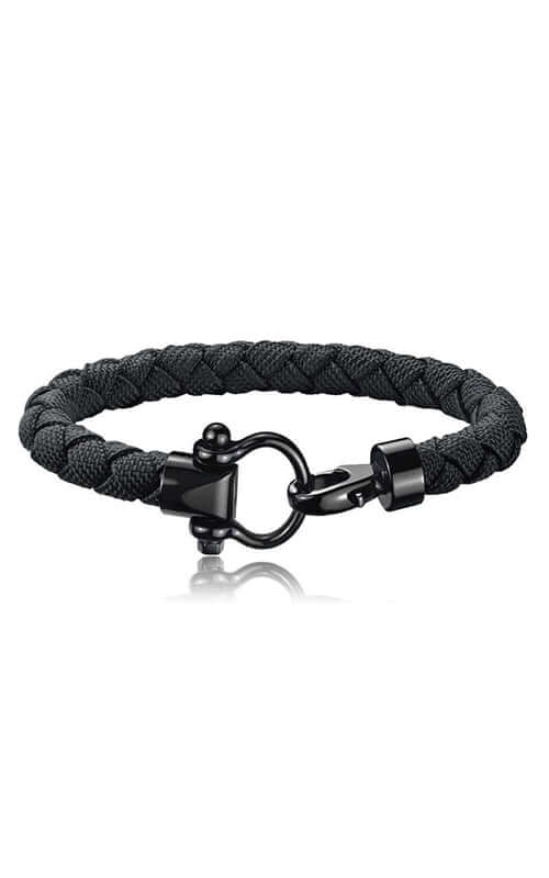 Omega Sailing DLC Black Braided Rubber Bracelet BA05CW00002 Bandiera Jewellers