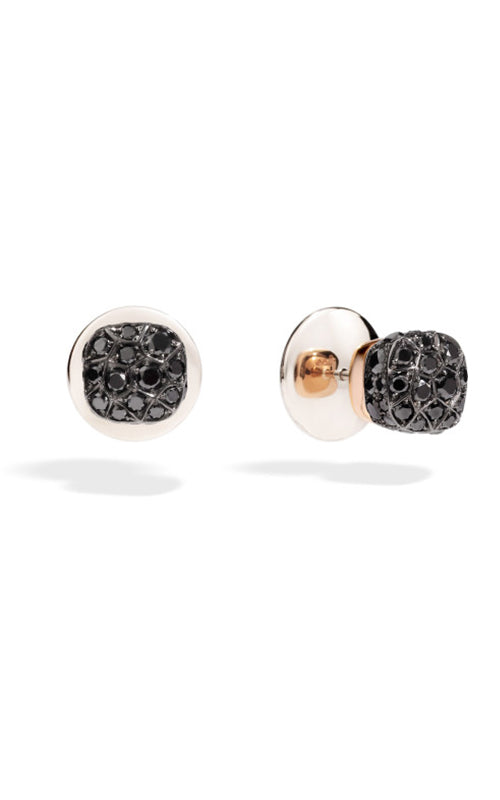 Pomellato 18k Pink Gold Black Diamonds Nudo Earrings O.B704/O6/BB Bandiera Jewellers