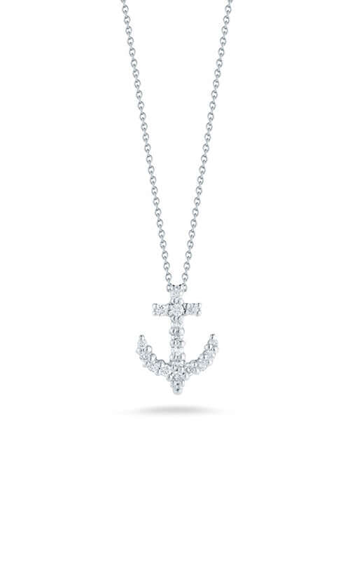 Roberto Coin Anchor White Gold and Diamonds Pendant 001629AWCHX0 Bandiera Jewellers