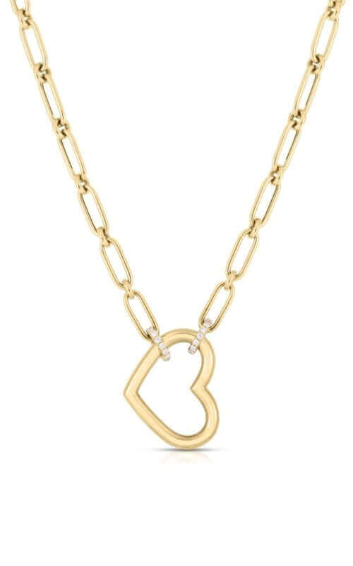 Roberto Coin Cialoma 18kt Gold and Diamond Heart Necklace 7773506AYCHX Bandiera Jewellers