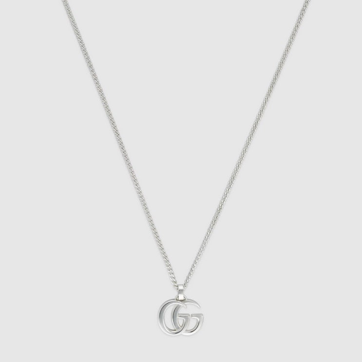 GUCCI GG Marmont Silver Pendant Necklace YBB81491400100U Bandiera Jewellers