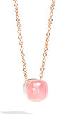 Pomellato 18k White/Pink Gold  Rose Quartz & Diamonds Nudo Necklace FPCB6012O600000CQR | Bandiera Jewellers Toronto and Vaughan