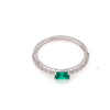 Bandiera Jewellers White Gold Ring with Emerald and Diamonds 16388