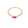 Bandiera Jewellers Rose Gold Ring with Ruby and Diamonds 16390