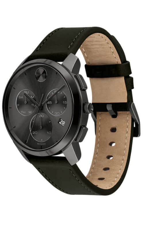 Movado bold thin online black