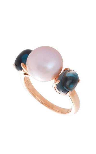 Mimí Leela Rose Gold, Blue Topaz and Violet Pearls Ring (O262R3T) | Bandiera Jewellers Toronto and Vaughan
