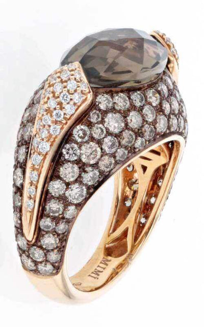 Mimi Jasmine Rose Gold, Smoky Quartz and Diamonds Ring (A235CF8MB) | Bandiera Jewellers Toronto and Vaughan