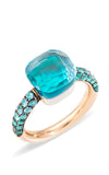 Pomellato 18k Pink Gold Blue Topaz/Agate Nudo Ring A.B904O6OYTTP | Bandiera Jewellers Toronto and Vaughan
