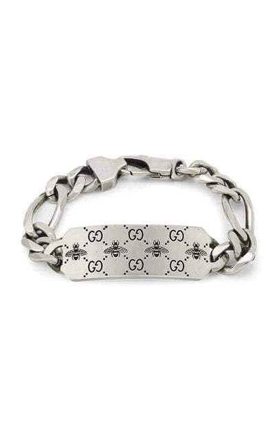 GUCCI Signature Silver Bracelet with Bee Motif YBA728264001 Bandiera Jewellers