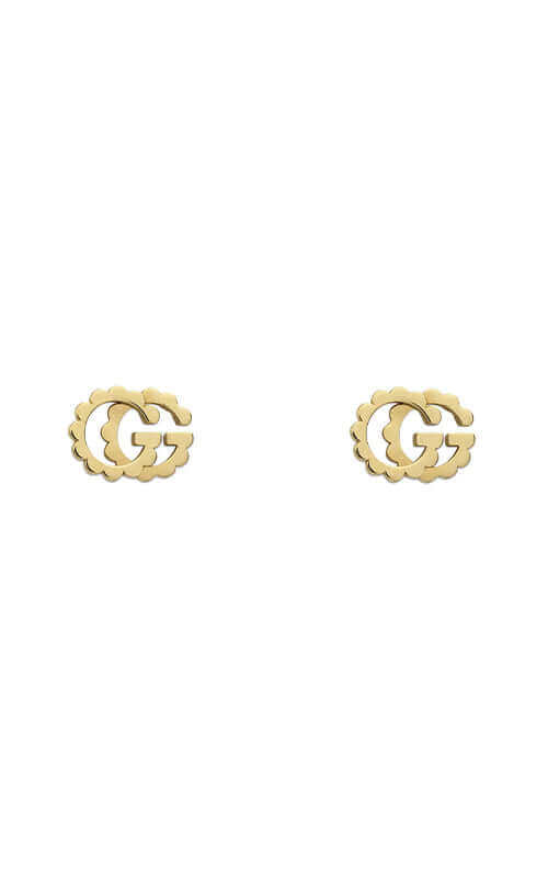 Gucci Interlocking 18k Gold Green Tourmaline Gemstone Earrings