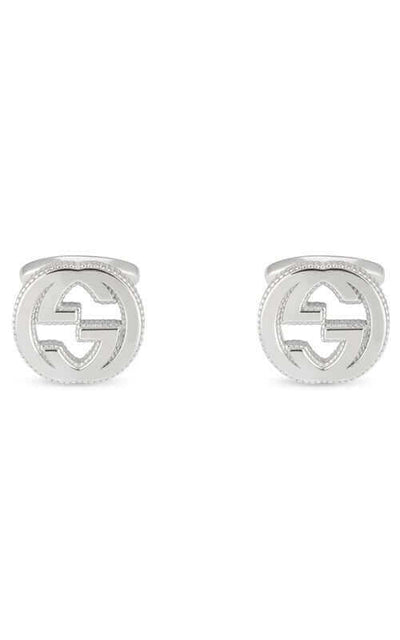 Gucci Large Interlocking-G Silver Cufflinks (YBE49901000100U) | Bandiera Jewellers Toronto and Vaughan