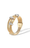 Marco Bicego Marrakech Onde Ring 2 Row Yellow Gold and Diamond AG339-B Bandiera Jewellers
