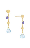 Marco Bicego Paradise Yellow Gold Iolite & Blue Topaz Drop Earrings OB1554-MIX240 Bandiera Jewellers