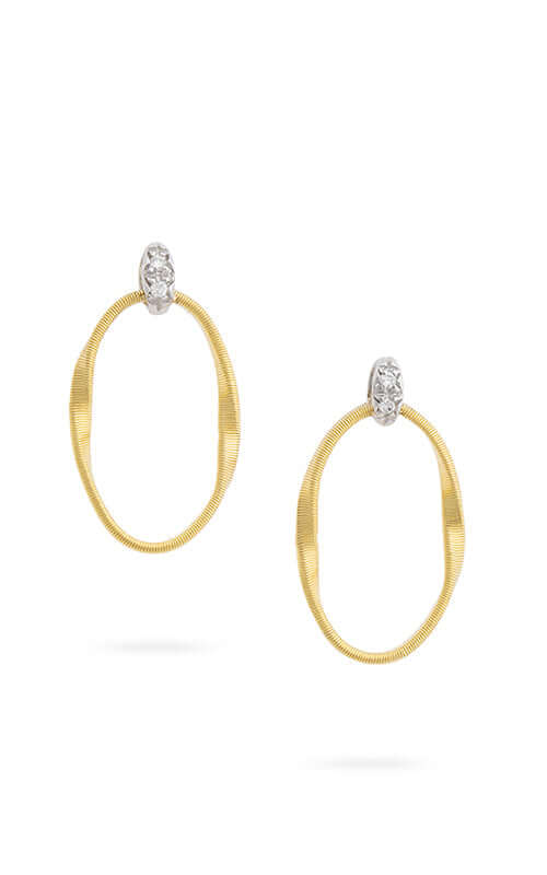 Marco Bicego Marrakech 18k Yellow and White Gold with Diamonds Earrings OG367-B Bandiera Jewellers