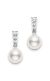 Mikimoto Morning Dew Akoya Cultured Pearl Earrings 18K White Gold PEA642DW | Bandiera Jewellers Toronto and Vaughan