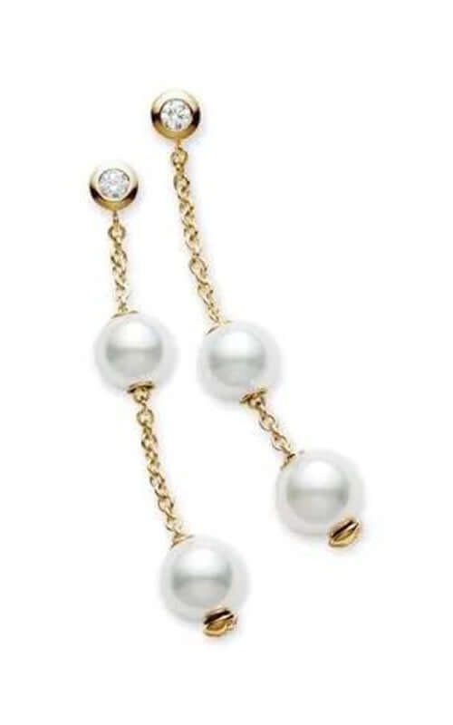Mikimoto Earrings Pearls in Motion Akoya Pearls White PEL644DK | Bandiera Jewellers Toronto and Vaughan