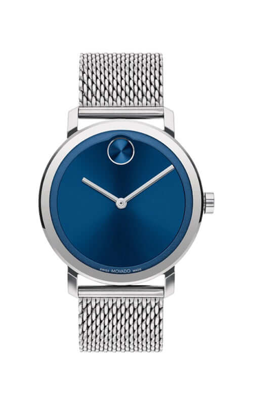 Movado bold outlet blue stainless steel