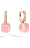 Pomellato 18k White/Pink Gold Rose Quartz & Diamonds Nudo Earrings POB4010O6000BRCQR | Bandiera Jewellers Toronto and Vaughan