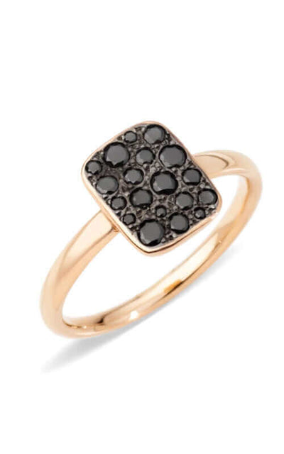 Pomellato 18k Ping Gold Sabbia Black Diamond Ring PAB9032O7000DBK00 | Bandiera Jewellers Toronto and Vaughan