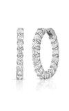 Roberto Coin 18k White Gold & Diamond Hoop Earrings 000568AWERX0 | Bandiera Jewellers Toronto and Vaughan
