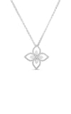 Roberto Coin 18K White Gold Principessa Open Flower Pendant With Diamonds 7772717AW17X | Bandiera Jewellers Toronto and Vaughan