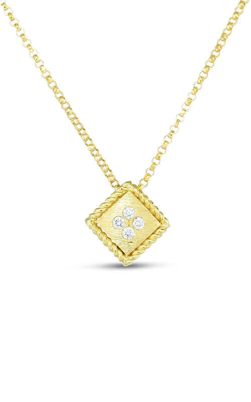 Roberto Coin Pallazo Ducale 18k Yellow Gold and Diamond Pendant Necklace 7772873AYCHX | Bandiera Jewellers Toronto and Vaughan