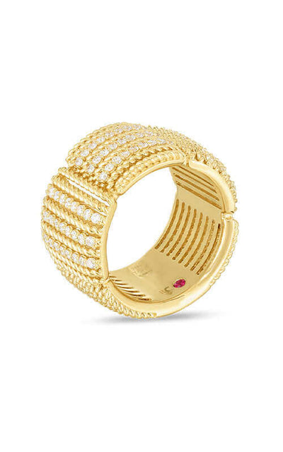 Roberto Coin Opera 18k Yellow Gold and Diamond Ring 7772895AY65X | Bandiera Jewellers Toronto and Vaughan