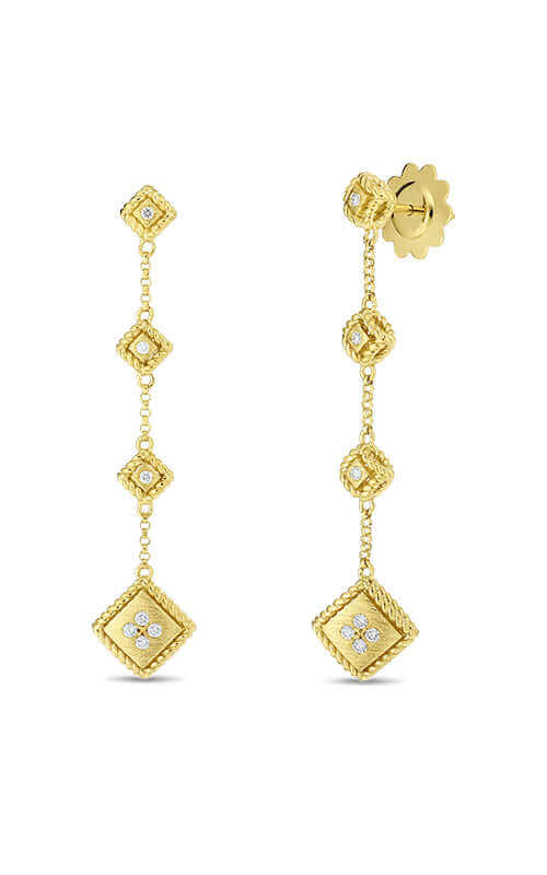 Roberto Coin 18k Yellow Gold and Diamonds Hanging Earrings 7772920AYERX | Bandiera Jewellers Toronto and Vaughan