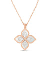 Roberto Coin 18K Princess Flower Mother of Pearl and Diamond Pendant 8882784AHCHX | Bandiera Jewellers Toronto and Vaughan