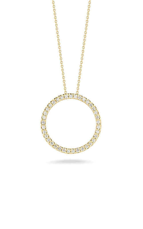 Roberto Coin Small Circle Pendant Yellow Gold and Diamonds 001259AYCHX0 Bandiera Jewellers