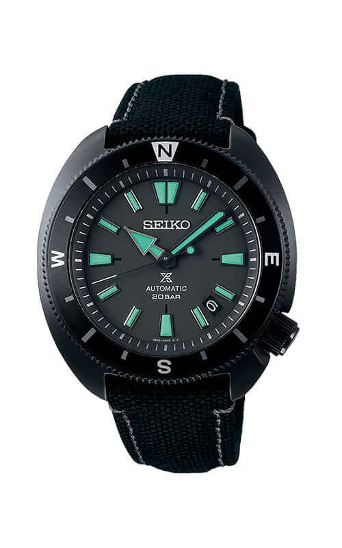 Seiko black automatic shop diver men's watch