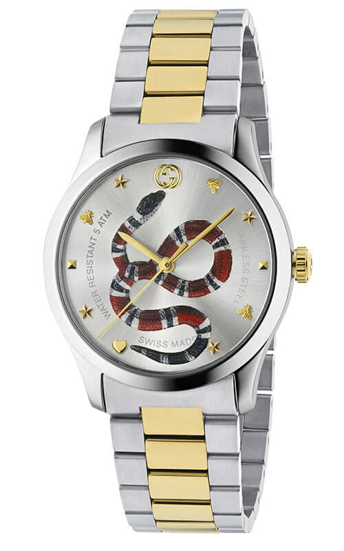 GUCCI G-TIMELESS ICONIC Silver & Snake Pattern Steel Watch YA1264075
