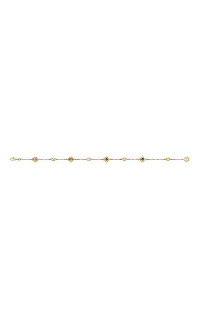 GUCCI Interlocking G Gems 18k Gold Bracelet YBA662430001 | Bandiera Jewellers Toronto and Vaughan