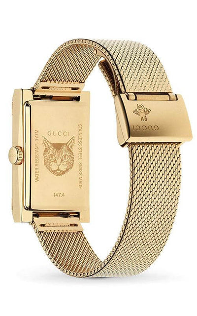 GUCCI G-Frame PVD Gold Rectangular Watch YA147410 | Bandiera Jewellers Toronto and Vaughan