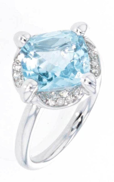 Mimi Cocktail White Gold, Blue Topaz and Diamonds Ring  (A562B025B) | Bandiera Jewellers Toronto and Vaughan