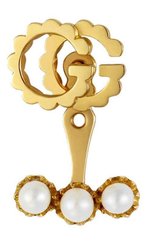 GUCCI GG Running 18k Yellow Gold & Pearls Earrings YBD48169300200U | Bandiera Jewellers Toronto and Vaughan