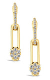Hulchi Belluni Tresore Collection Drop Earrings Yellow Gold and White Gold with Diamonds | Bandiera Jewellers Toronto and Vaughan