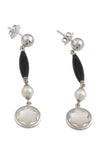 Montblanc Homage to Femininity Stud Earrings Silver, Onyx, Pearl and Mother of Pearl (101416) | Bandiera Jewellers Toronto and Vaughan