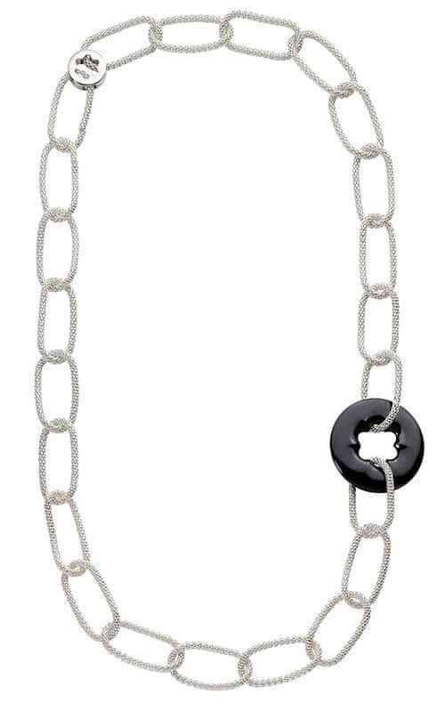 Montblanc Star Collection Silver and Onyx Necklace (105837) | Bandiera Jewellers Toronto and Vaughan